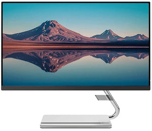 Open Box Unused Lenovo Q-Series 24 Inch (60.5Cm) 1920x1080 Pixels FHD IPS Monitor Height Adjustment, 2X3W Speakers, 75Hz, AMD FreeSync, HDMI, DP, Smart Display Customization, Raven Black