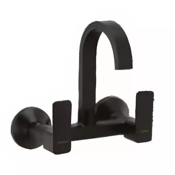 Cera Ruby Quarter Turn Dual Lever Wall Mount Sink Mixer Matte Black F1005501MB