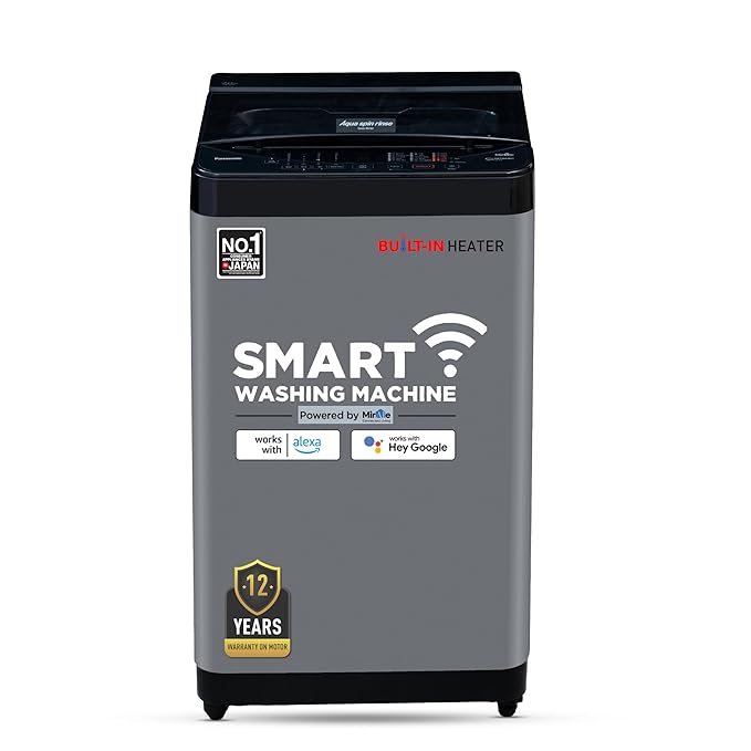 Open Box, Unused Panasonic 7 Kg Wifi Fully-Automatic Top Loading Smart Washing Machine NA-F70CH3CRB, Charcoal Inox Grey