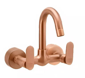 Cera Brooklyn Quarter Turn Dual Lever Wall Mount Sink Mixer Antique Copper F1018501AC