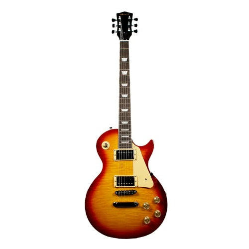 Vault LP2 Les Paul Style Single Cut Electric Guitar with Flame Maple Top