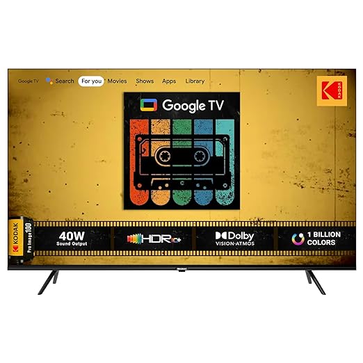 Open Box Unused Kodak 139 cm (55 inches) CAPRO Series 4K Ultra HD LED Google TV 55CAPROGT5014 Black