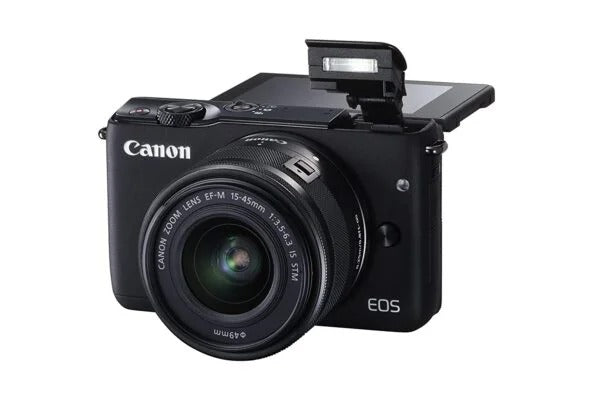 प्रयुक्त Canon EOS M10 0584C011 डिजिटल कैमरा 3x ऑप्टिकल ज़ूम के साथ ब्लैक