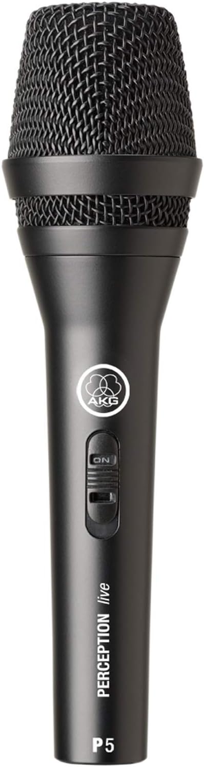 Open Box Unused AKG 3100H00120 P5 S Supercardiod Vocal Dynamic Microphone with On/Off Switch, 5.1 cm Diameter