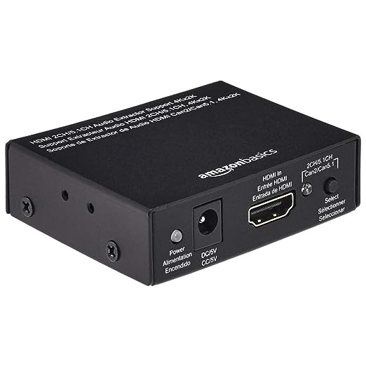 Open Box, Unused Amazon Basics 4K HDMI to HDMI and Audio RCA Stereo or Spdif Extractor Converter Supports Apple TV, Fire TV