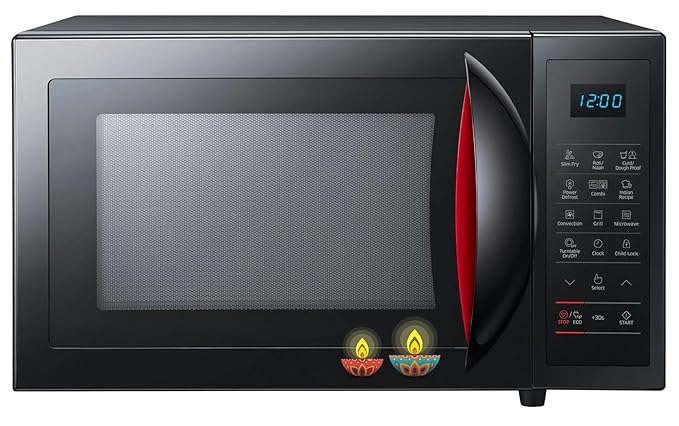 Open Box, Unused Samsung 28 L Slim Fry Tandoor, Curd Making A Perfect Gift With 10 Yr Warranty Convection & Grill Microwave Oven CE1041DSB3, Black