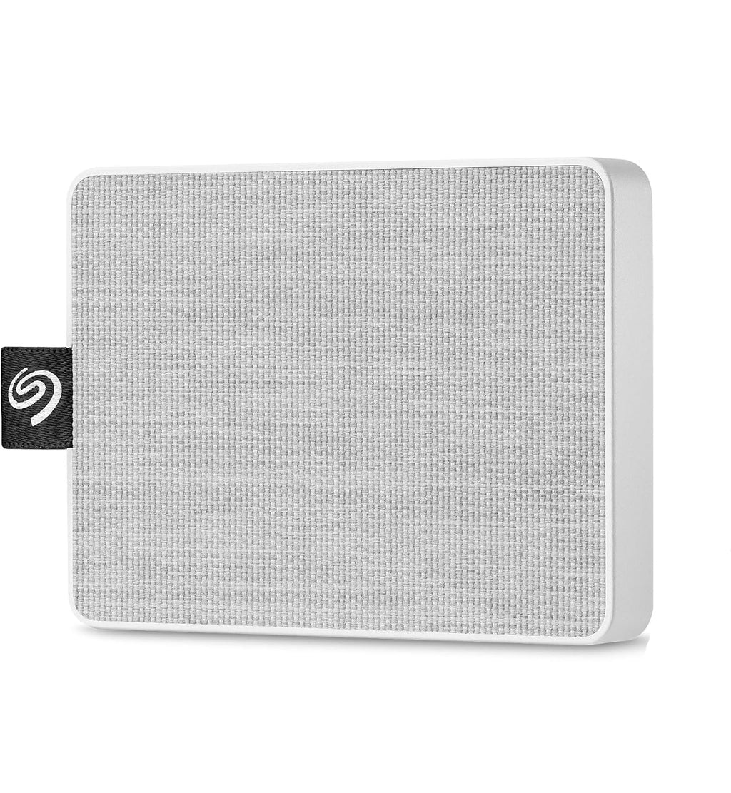 Open Box Unused Seagate One Touch SSD 500GB External Solid State Drive Portable White, USB 3.0 for PC Laptop and Mac, 1yr Mylio Create, 2 months Adobe CC Photography STJE500402