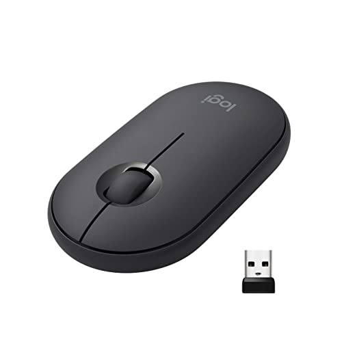Open Box, Unused Logitech Pebble M350 Wireless Mouse with Bluetooth or USB Silent, Slim Computer Mouse with Quiet Click for Laptop, Notebook, PC and Mac Graphite