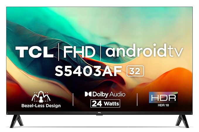 Open Box Unused TCL 80.04 cm (32 inches) Bezel-Less S Series FHD Smart Android LED TV 32S5403AF Black