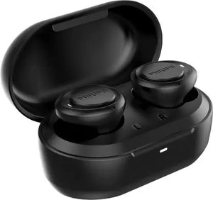 Open Box, Unused Philips TAT1215BK TWS with IPX4 Splash-Proof Design Bluetooth Headset  Black, True Wirelessic