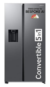 Open Box, Unused Samsung 633 L, 3 Star, Frost Free, Double Door, Convertible 5-in-1 Digital Inverter, Side By Side Refrigerator with AI, WiFi & Water & Ice Dispenser RS78CG8543S9HL, Silver