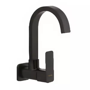 Cera Ruby Quarter Turn Single Lever Wall Mount Sink Cock Matte Black F1005251MB