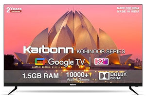 Open Box Unused Karbonn 80 cm (32 inches) Kohinoor Series HD Ready Smart A+ LED Google TV KJSW32GSHD Black