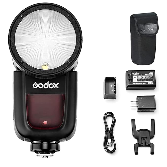 Open Box, Unused Godox V1-N Round Head Camera Flash Speedlite Flash for Nikon DSLR Camera