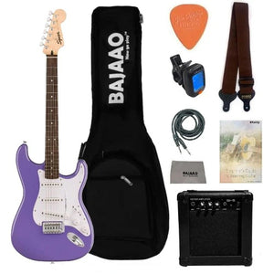 Fender Squier Sonic Stratocaster Electric Guitar Pro Bundle with Amplifier, Gigbag, Tuner Strap Picks Cable Polishing Cloth & Ebook