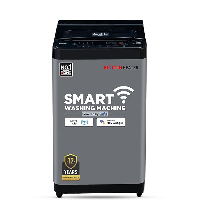 Open Box, Unused Panasonic 8 Kg Wifi Fully-Automatic Top Loading Smart Washing Machine NA-F80CH3CRB, Charcoal Inox Grey