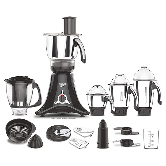 Open Box Unused Vidiem Vstar ADC Mixer Grinder 579A Mixer grinder 750 watt with 5 Jar in-1 Juicer Mixer Grinder