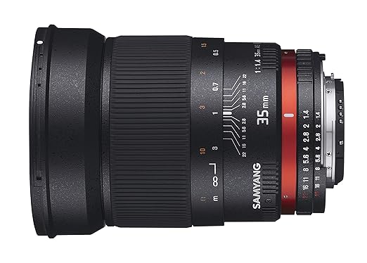 Used Samyang SY35MAE-N 35mm F/1.4 Prime Lens for Nikon AE Black