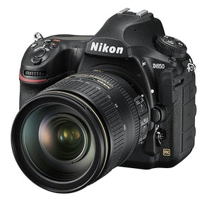 AF S Nikkor 24 120mm F 4G ED VR लेंस किट के साथ प्रयुक्त Nikon D850 डिजिटल SLR कैमरा ब्लैक