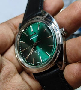 Vintage HMT Kohinoor Para Shock 17 Jewels Watch Code 0.U5 Green Black