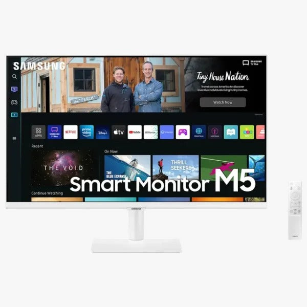 Open Box Unused Samsung 27-inch(68.58cm) M5 FHD Smart Monitor, Speakers, Remote, 1 Billion Color, Smart TV apps, TV Plus, Office 365, Apple Airplay, Dex, Bluetooth LS27BM501EWXXL