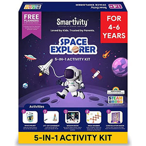 Smartivity Mission Moon Activity Kit for 4 to 6 Years Kids | 5 in 1 Fun Activities Kit for Boys & Girls Toys/Games for Girls & Boys Age 4,5,6 Years | Learning Toys for Age 4,5,6
