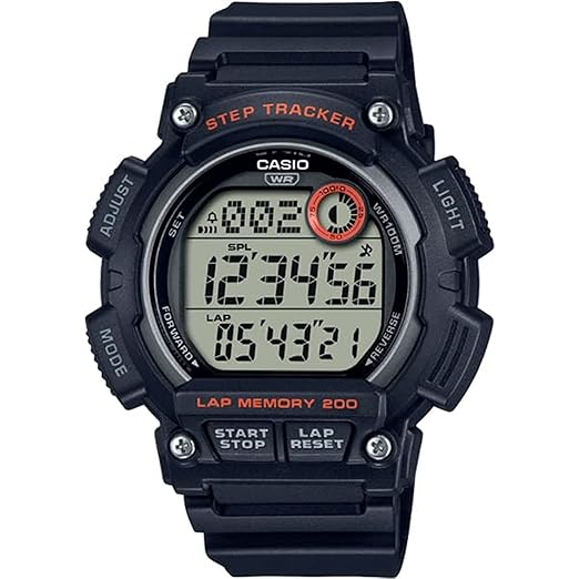 Casio Mens 40-49 mm Youth Black Dial Resin Digital Watch D243 WS-2100H-1AVDF