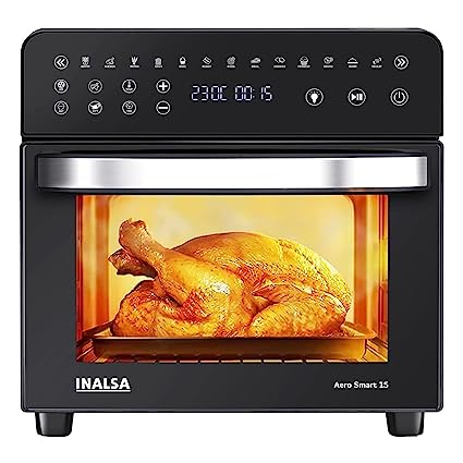 Open Box, Unused Inalsa Aero Smart 15L Oven 1700W 14 Functions Roast Reheat,Bake Rotisserie & Convection Air Fryer 15 L