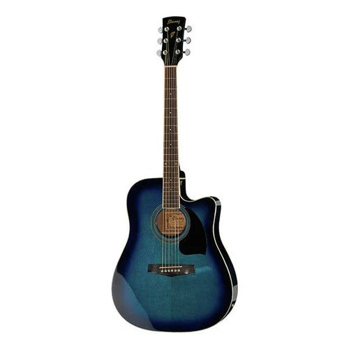 Ibanez PF15ECE Dreadnought Cutaway Electro Acoustic Guitar Transparent Blue Sunburst