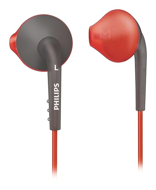 Open Box, Unused Philips SHQ1200 ActionFit Sports In-Ear Headphones, Orange and Grey