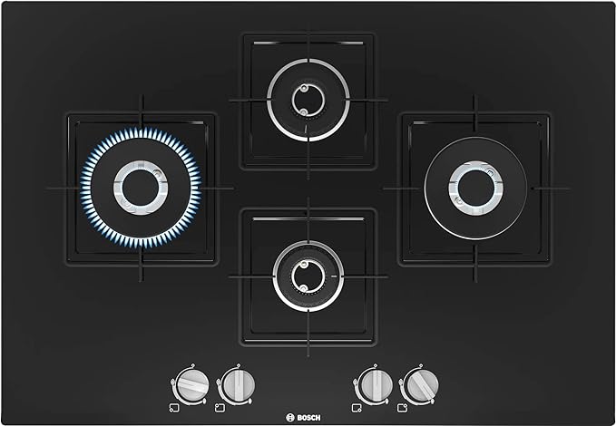 Bosch Series 6 Gas Hob 75 Cm Tempered Glass Black PNI7B6B10I