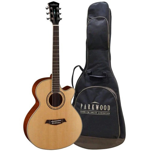 Parkwood S67 Grand Concert Cutaway Electro Acoustic Guitar with Gigbag