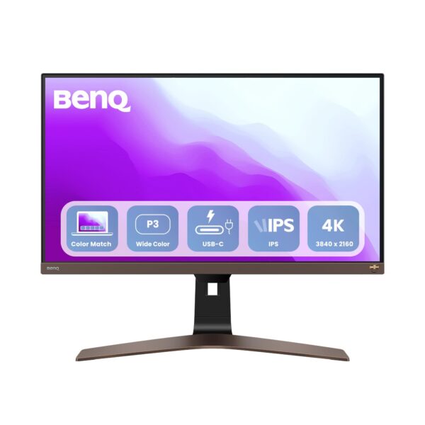 Open Box Unused BenQ EW2880U 28 inch 4K UHD IPS HDR10 Monitor, USB Type C with 60W Power Delivery, 90% DCI P3, Freesync, 3Wx2 Speakers, Flicker-Free, Bezel-Less, B.I.