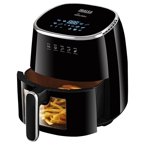 Open Box Unused Inalsa Air Fryer for Home 5.5 liter Capacity Visible Window & Internal Light