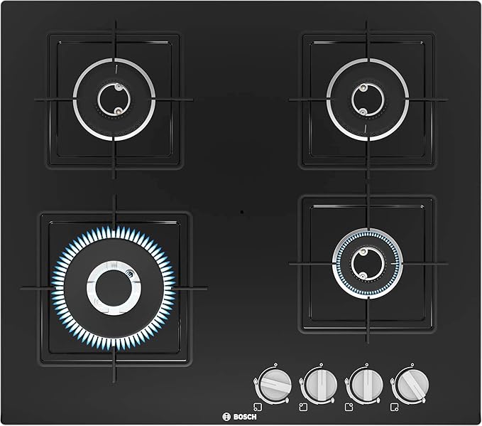 Bosch Series 4 Gas Hob 60 Cm Tempered Glass Black PNH6B6B12I