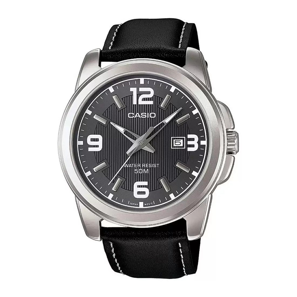 Casio Enticer Black Leather Men's Watch A554 MTP-1314L-8AVDF