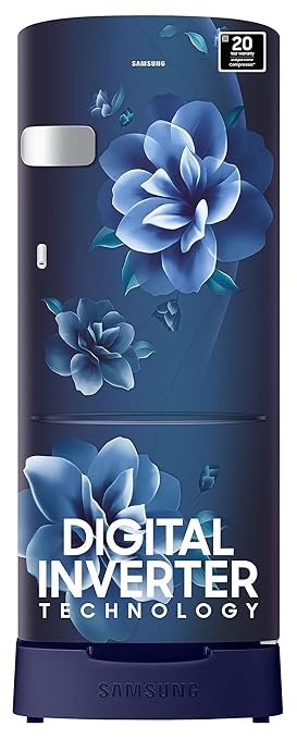 Open Box, Unused Samsung 223 L, 3 Star, Digital Inverter, Direct-Cool Single Door Refrigerator RR24D2Z23CU/NL, Camellia Blue, Base Stand Drawer, 2024 Model