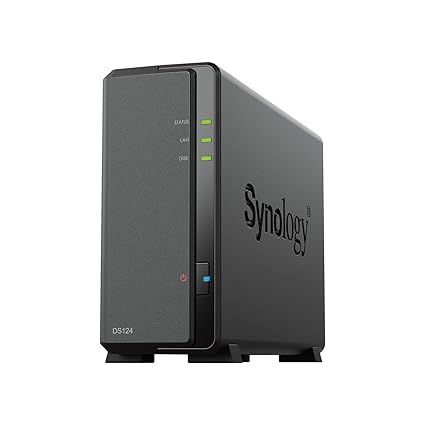 Open Box, Unused Synology DiskStation DS124 Network Attached Storage Drive Black