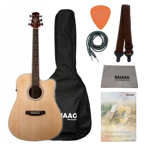 Ashton D20CEQ Dreadnought 41-Inch Cutaway Electro-Acoustic Guitar With Gigbag, Picks, Strap, Cloth, Cable & Ebook