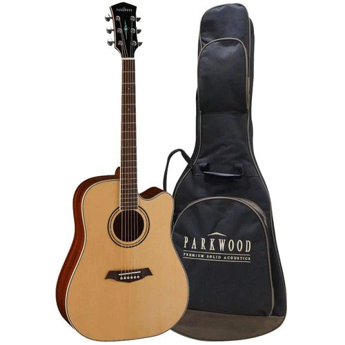 Parkwood S66 Dreadnought Cutaway Electro Acoustic Guitar with Gigbag