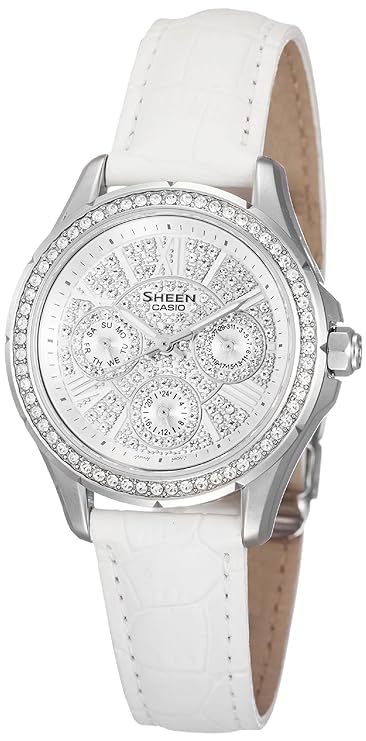 Casio Sheen Analog White Dial Women's Watch SX076 SHE-3504L-7AUDR