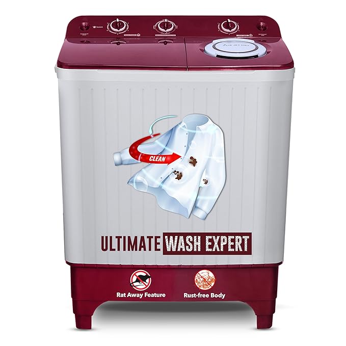 Open Box, Unused Power Guard 7.2 kg Semi-Automatic Top Loading Washing Machine Appliance 2024 Model,PG72WM-BG-OP, Burgundy