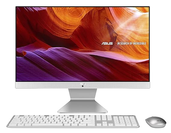 Open Box Unused Asus Vivo AiO V222, 21.5Inch (54.61 cm) FHD, Intel Pentium Gold 6405U, All-in-One Desktop 4GB/1TB HDD/Office 2019/Windows 10/Integrated Graphics/Wireless Keyboard & Mouse/White/4.8 Kg  V222FAK-WA018TS
