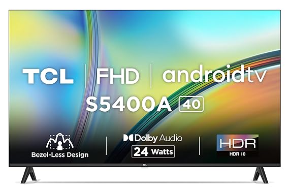 Open Box Unused TCL 101 cm (40 inches) Bezel-Less S Series Full HD Smart Android LED TV 40S5400A Black