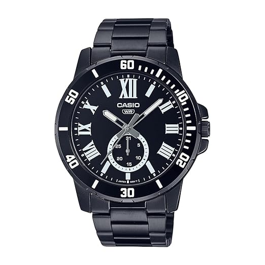 Casio Enticer Men Analog Black Dial Watch A2070 MTP-VD200B-1BUDF