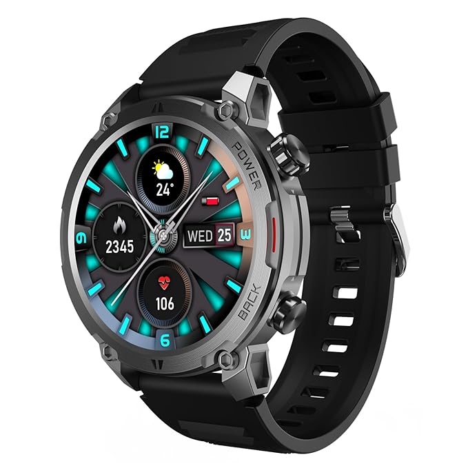 Open Box, Unused beatXP Terra 1.36” HD Display Bluetooth Calling Rugged Smart Watch, Metal Body, Functional Crown, 366 * 366px, 500 nits, 60Hz Refresh Rate, Always On Display