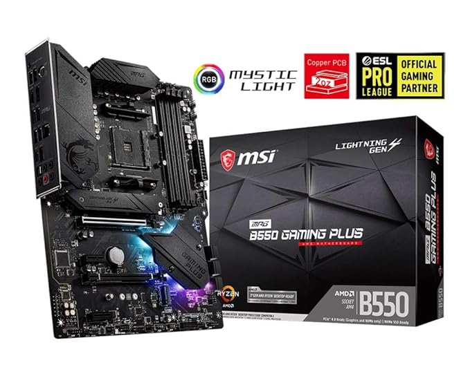 Open Box Unused MSI MPG B550 GAMING PLUS ATX AM4 Gaming Motherboard