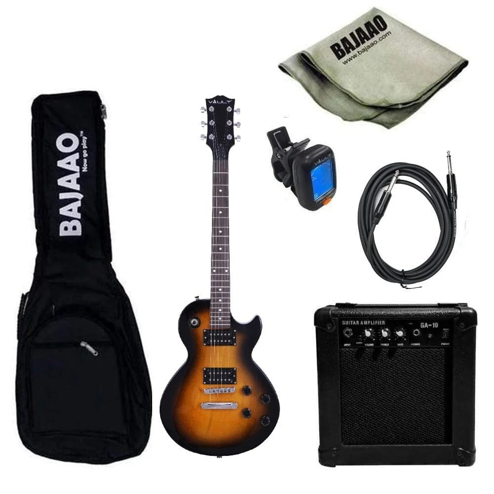 Vault LP1 Les Paul Style Electric Guitar with Gigbag, Amplifier, Tuner, Cable, Polishing Cloth & Ebook