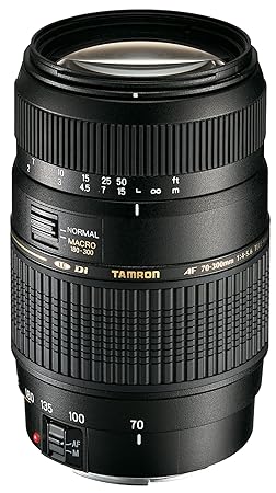Used Tamron A17E AF 70-300mm F/4-5.6 Di LD Macro Telephoto Zoom Lens with Hood for Canon DSLR Camera