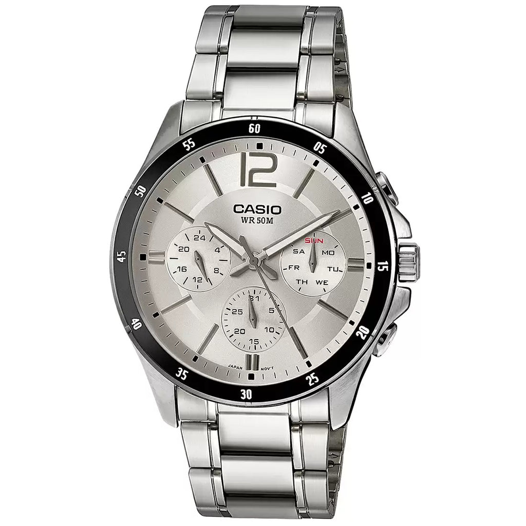 Casio Enticer Silver Multi-Dial Men's Watch A833 MTP-1374D-7AVDF
